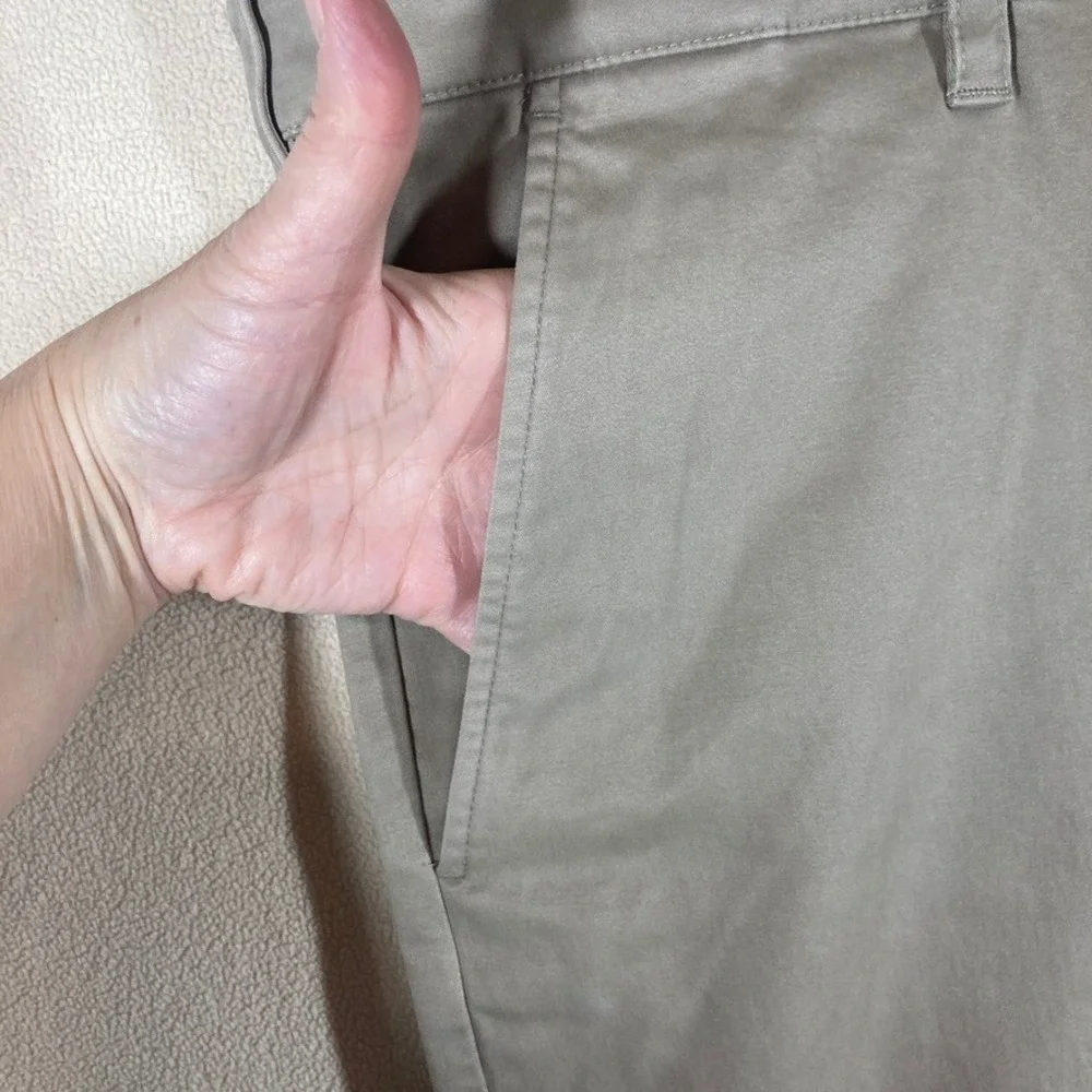 Oxford Mens Hadfield Cotton‎ Chino Pant 42x30 Tan Flat Front Casual Professional